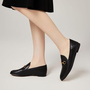 Vertundy Loafers for Women Low Heel Flats Loafers Mules black size 9